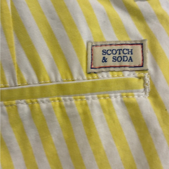 🩳 Scotch & Soda NWOT boys chino shorts - size 14 - yellow/white stripes 💛🤍 - Picture 7 of 17
